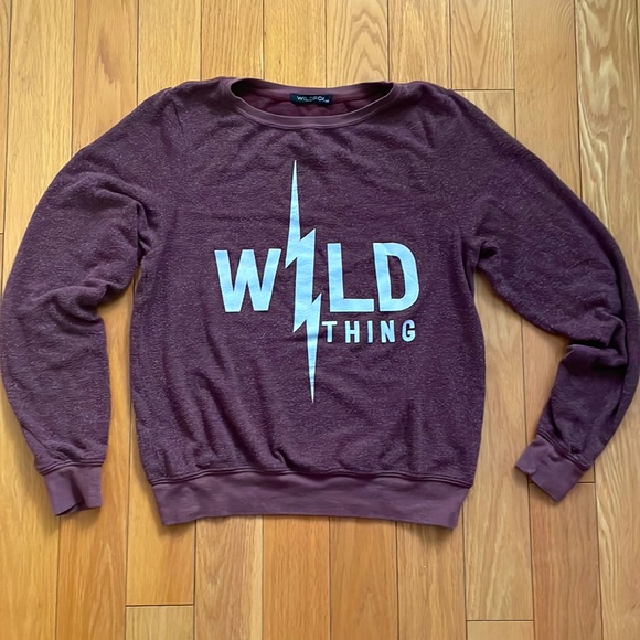 WILDFOX Wild Thing Sweatshirt Lightning Bolt Graphic Statement Top Boho Coastal - Picture 1 of 7